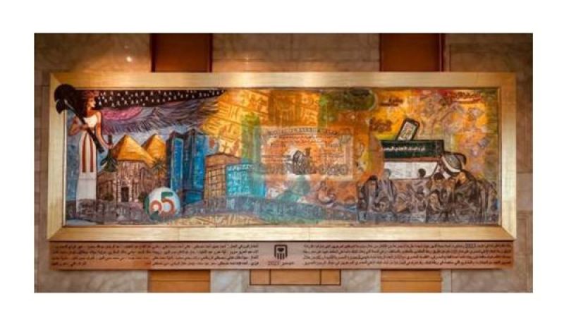 للعرض الدائم بمقره الرئيسي..البنك الأهلي المصري يتيح جدارية فنية تخلد مسيرة 125 عاماً من الإنجازات
